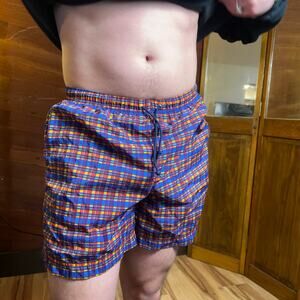 VINTAGE 90s Nike Plaid Skate Shorts Mens Size M Retro Swim Lightweight
